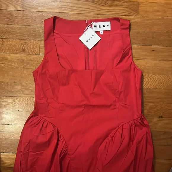 NWT Wray Vanessa dress poppy red medium basque waist - Picture 4 of 10